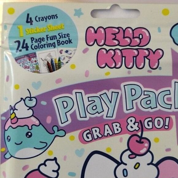 Hello Kitty 3 Piece Coloring Book PlayPack and Crayons Lot NWT - Picture 5 of 6